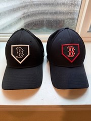 Boston Red Sox New Era Navy Blue Black Clubhouse 39Thirty Flex Fit Hat Lot of 2