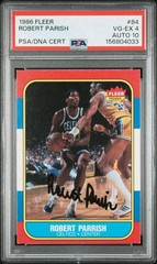 1986-87 Fleer #84 Robert Parish Autograph PSA 4 Auto 10 Gem Mint Low Pop