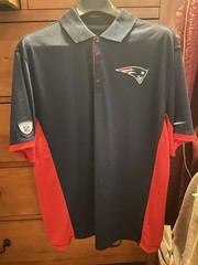 New England Patriots Navy and Red Men&rsquo;s Polo with Team Logo