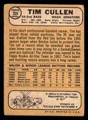 1968 Topps Tim Cullen #209 – Washington Senators – (Low Grade)