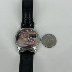 WWE Andre The Giant Watch Men&rsquo;s Size Black Leather Band Game Time New