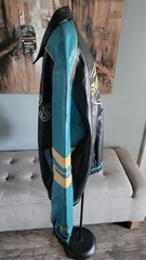 Jacksonville Jaguars NFL Faux Leather Jacket Men&rsquo;s XL Full Zip Black Teal Coat