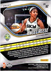 2025 Panini Prizm WNBA #92 Angel Reese White Seismic Prizms