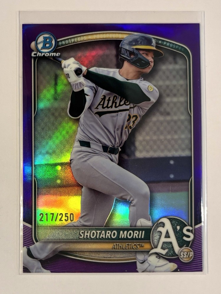 2025 Bowman Chrome 🔥 Shotaro Morii #BDC-174 True Purple /250 (RC) Oakland A&rsquo;s