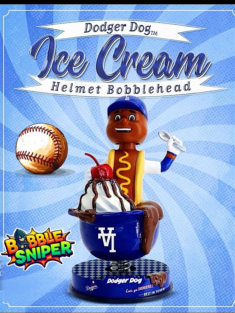DODGER DOG Los Angeles Dodgers « Ice Cream Helmet » Mascot MLB Bobblehead