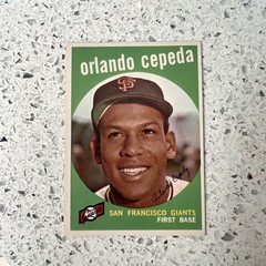 1959 Topps – Orlando Cepeda #390, Rookie Of The Year Card Excellent Condition