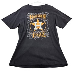 Houston Astros Shirt Mens L Black MLB Baseball 713 Inc Houston Texas Graphic Tee