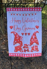 Happy Valentine’s Day Gnomies Love Day Garden Flag Valentine’s Day Gnome Flag