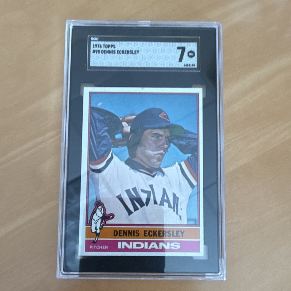 Topps 1976 Dennis Eckersley #98 Cleveland Indians SGC 7 Graded Card
