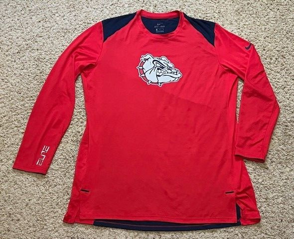 Gonzaga Bulldogs Nike Dri Fit Team Issued Long Sleeve Shooting Shirt Size Large