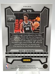 2023-24 Panini Prizm Prizms Silver #173 Sidy Cissoko Rookie San Antonio Spurs