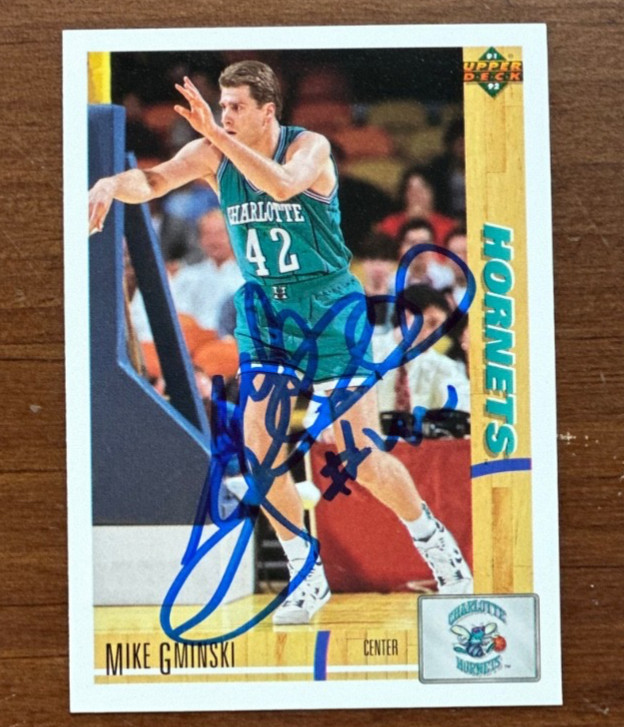 Mike Gminski Hornets Signed 1991-92 Upper Deck Basketball Autograph