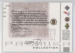 2001-02 Upper Deck Premier Collection Jerseys Silver 68/150 Joe Thornton HOF 0v1