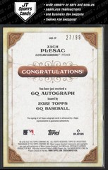 2022 Topps Gypsy Queen Zach Plesac GQA-ZP Blue Auto /99 Cleveland Guardians
