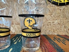 Pair Of 2 Orleans Saints Coca-Cola Soda Glass NFL Football Vintage COKE