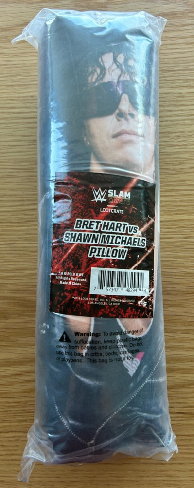 WWE Slam Crate Exclusive – Bret Hart vs. Shawn Michaels Pillow – NEW & SEALED