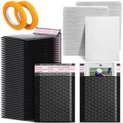 302 Pcs Trading Card Shipping Protector Set – 200 Plastic Inserts, 100 Bubble Ma