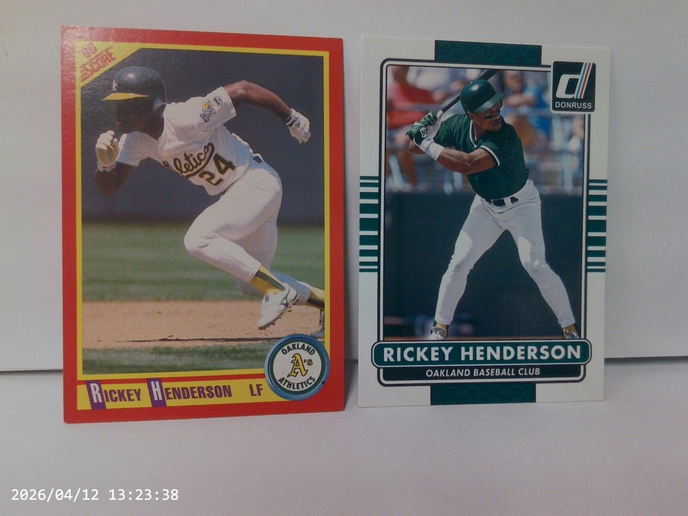 RICKEY HENDERSON LOT 1990 SCORE #360 2015 DONRUSS #181