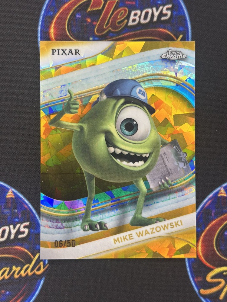 MIKE WAZOWSKI 2025 Topps Chrome Sapphire Disney #8 Gold Refractor /50 Pixar
