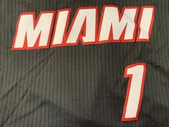 MIAMI HEAT USA 2015 # 1 BOSH NBA BASKETBALL SHIRT JERSEY ADIDAS ORIGINAL SIZE M