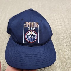 Vintage 90s Edmonton Oilers Snapback Hat Cap Adult One Size Annco Twill NHL