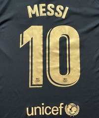 2020/21 Barcelona Away Jersey #10 Messi XL Nike Soccer La Liga farewell Black