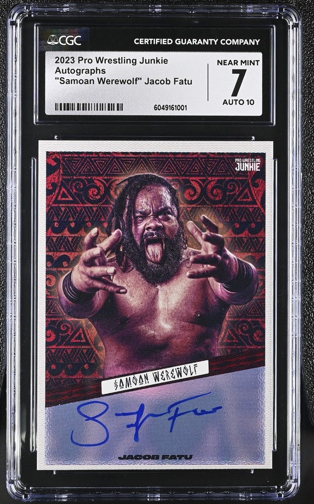 Jacob Fatu 2023 Pro Wrestling Junkie On Card Autograph Samoan Werewolf CGC 7