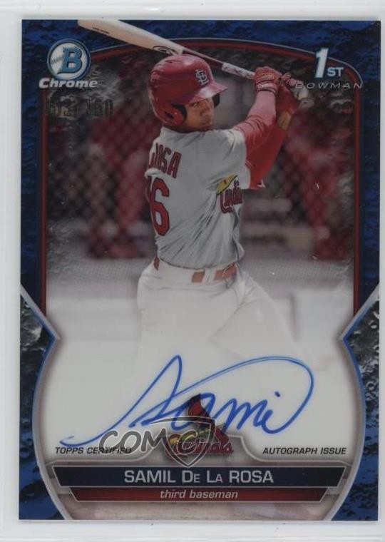 2023 Bowman Blue Lunar Crater Refractor /150 Samil De La Rosa #CPA-SD Auto 2a9