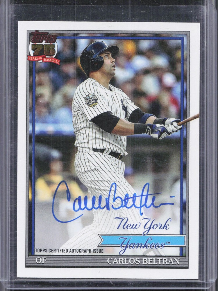 2026 Topps #91A-BEL Carlos Beltrán 1991 Design Auto Yankees