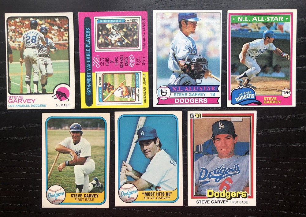 1973 Topps Steve Garvey 14 + lot Kelloggs Fleer Donruss Dodgers No Duplicates