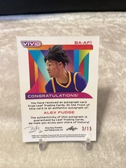 2023 LEAF VIVID BASKETBALL ALEX FUDGE #BA-AF1 GREEN ARC AUTO SSP# 3/15 JERSEY#