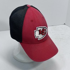 Kansas City Chiefs New Era 39Thirty Size L/XL Stretch Fit Hat Cap Red Gray Mesh