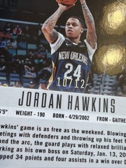 Jordan Hawkins 2023-24 Panini Prizm Deca #198 Green Shimmer Prizm /12 Rookie