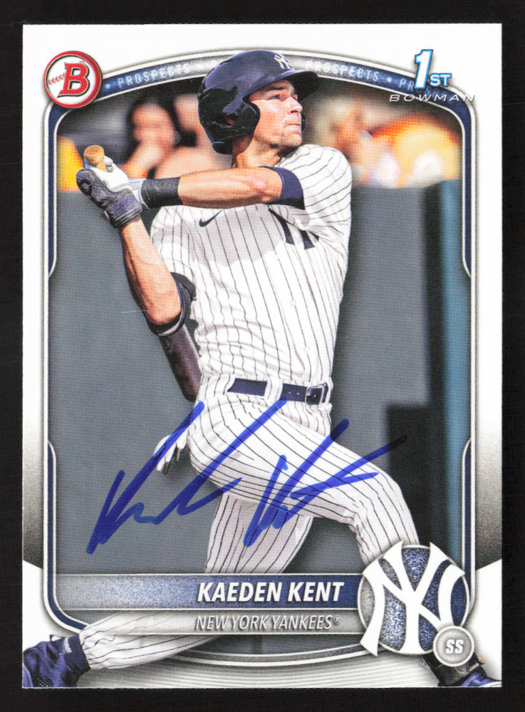 Kaeden Kent Signed 2025 1st Bowman Draft #BD-65 New York Yankees 2