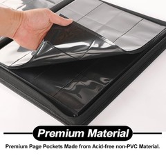 Premium Card Binder 16 Pocket – Fits 1408 Cards，4X4 Ringless Card Album with Sle