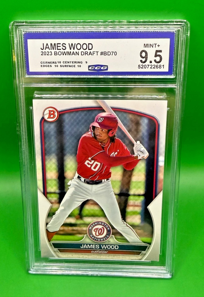 James Wood 2023 Bowman Draft #BD70 CCG Graded 9.5 Rookie Washington Nationals