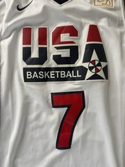 Nike USA Basketball Jersey Bird #7 Large White Red Navy Team Sport Authentic