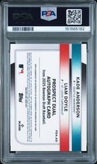 2025 Bowman Draft Prospect Dual Auto Kade Anderson/Liam Doyle Gold REF /50 PSA 9
