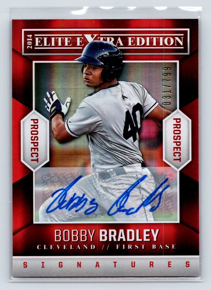 Bobby Bradley 2014 Elite Extra Edition #68 Signatures Indians AU,SN 2-26