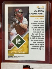 2025 Panini Prospect Edition #159 Easton Carmichael Holo Ticket – Red Ice