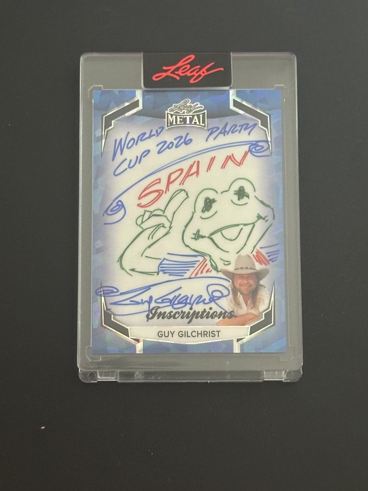GUY GILCHRIST 2026 LEAF METAL WORLD CUP SPAIN KERMIT INSCRIPTIONS AUTO 39/55