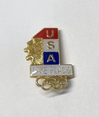 Vintage Lake Placid Olympics Team USA NOC Rings #1 Acrylic Pin