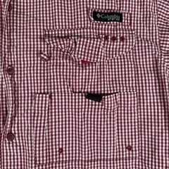 Columbia PFG Men&rsquo;s Large Super Bonehead South Carolina Red Check Fishing Shirt