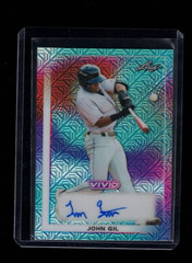 2026 Leaf Vivid Baseball John Gil Braves TEAL Mosaic Auto /35