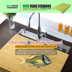 30 x 21 in Extra Large Bamboo Cutting 30&Prime;L x 21&Prime;W, Natural color of bamboo