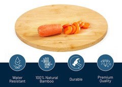 RoyalHouse Natural Bamboo Round Cutting Board for Kitchen, Pack of 2,