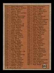 1972 Topps Baseball #604 6th Series Checklist (657-787) EX/MT *d6