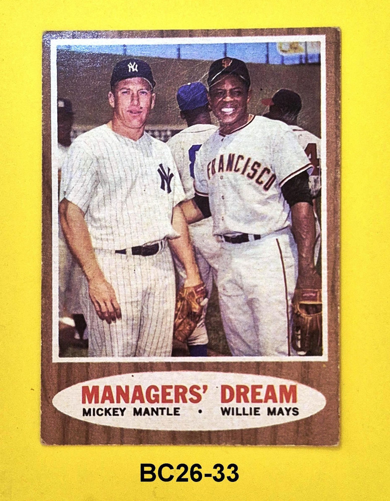 1962 Topps Mickey Mantle, Willie Mays, Hank Aaron #18 Manager&rsquo;s Dream 26-33