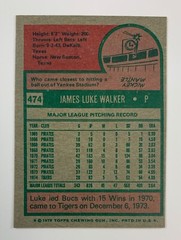 1975 Topps #474 Luke Walker (Tigers) LB8