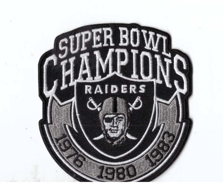 New 3 3/4 x 4&Prime; Oakland Raiders 3x Champions Iron on Patch Free Ship